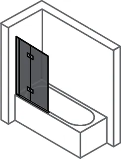 Badewanne-Abtr. SW-Falttür 100x150cm links ESG trend4YOU 2.0, si-matt – Bild 4