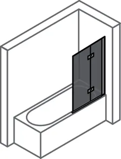 Badewanne-Abtr. SW-Falttür 100x150cm rechts ESG AP trend4YOU 2.0, si-matt – Bild 2