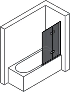 Badewanne-Abtr. SW-Falttür 120x150cm rechts ESG AP trend4YOU 2.0, si-matt – Bild 2