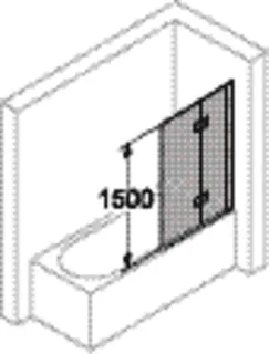 Badewanne-Abtr. SW-Falttür 120x150cm rechts ESG AP trend4YOU 2.0, si-matt – Bild 5