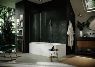 Badewanne-Falttür 3-tlg., B:1401-1600, links trend4YOU, trend4YOU, Glas, chromglanz