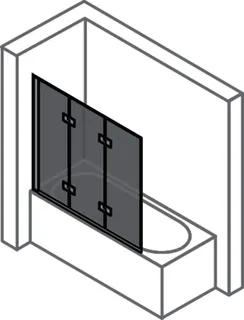 Badewanne-Falttür 3-tlg., B:1201-1400, links trend4YOU, Glas mit AP, silber matt – Bild 2