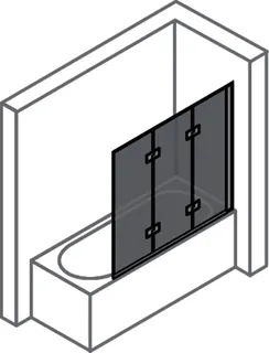 Badewanne-Abtrennung 3tgl. 120x150cm rechts ESG AP trend4YOU 2.0, si-matt – Bild 4