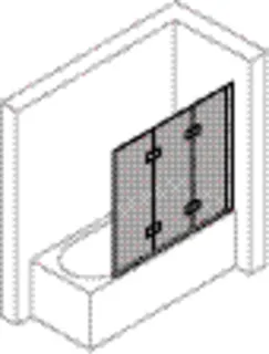 Badewanne-Schwingfalttür3-tlig,B:10-120,re trend4YOU, Glas mit AP, chromglanz – Bild 3