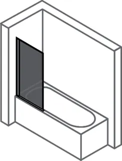 Badewannenfaltwand 1-teilig, Maßanf. trend4YOU, Glas, silber matt – Bild 3