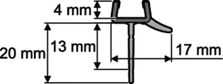 Ablaufleiste gebogen, Länge: 970mm aktiv4YOU, für 6 mm Glasstärke – Bild 3