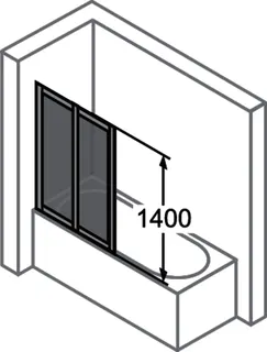 Badewannenabtrennung 2tlg.100x140,KST aktiv4YOU, si-matt – Bild 5