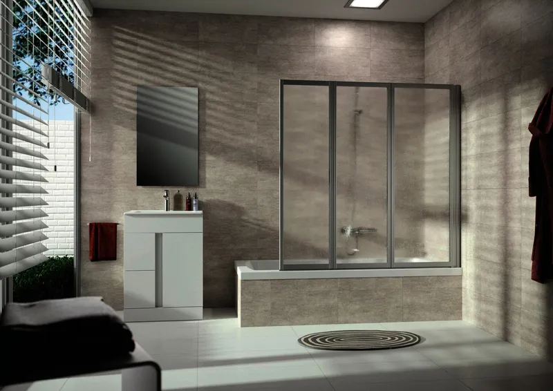 Badewannenabtrennung 3tlg.140x140,KST aktiv4YOU, si-matt