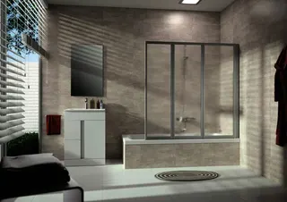 Badewannenabtrennung 3tlg.140x140,KST aktiv4YOU, si-matt