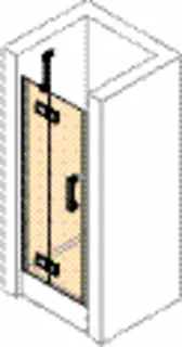 Schwingtür mFF Nische 120/li/2000 ESG AP design4YOU 3.0, chr-glanz