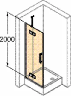 Schwingtür mFF f.SW 90/re/2000 ESG design4YOU 3.0, chr-glanz – Bild 2