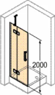 Schwingtür mFF f.EE 100/li/2000 ESG design4YOU 3.0, chr-glanz – Bild 2