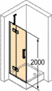 Schwingtür mFF f.EE 90 re/2000 ESG AP design4YOU 3.0, bodengleich, chr-glanz – Bild 2