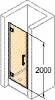 Schwingtür Nische 100/li/2000 ESG design4YOU 3.0, chr-glanz – Bild 2