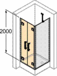 Pendeltür für Seitenwand 100/2000 ESG AP design4YOU 3.0, chr-glanz – Bild 2