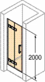 Schwingfalttür Nische 80/re/2000 ESG AP design4YOU 3.0, chr-glanz – Bild 2