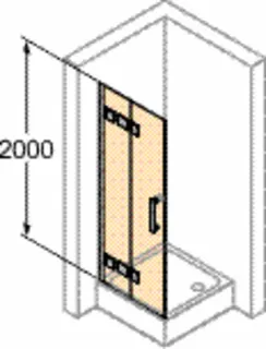 Schwingfalttür f. SW 90/re/2000 ESG design4YOU 3.0, chr-glanz – Bild 2