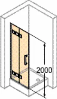 Schwingfalttür 120/li/2000 ESG design4YOU 3.0, chr-glanz – Bild 2