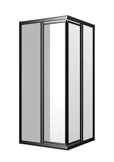 sanibel 1001-Eckdusche 2-teilig Pendel- tür 800x800x1950mm silber/Aquaperl