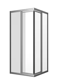 sanibel 1001-Eckdusche 2-teilig Pendel- tür 750x900x1950mm silber/Aquaperl