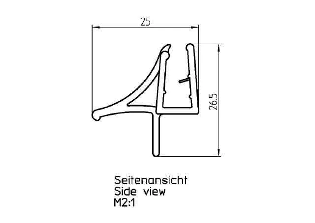 DS Wasserabweisprofil geb. rechts 000: Pressblank