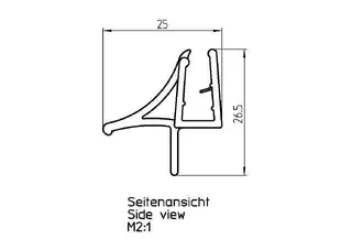 DS Wasserabweisprofil geb. rechts 000: Pressblank