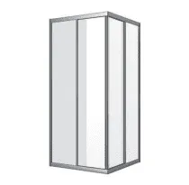 sanibel 1001-Eckdusche 2-teilig 900x750x1850mm silber/Aquaperl