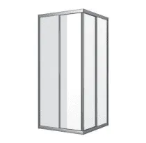 sanibel 1001-Eckdusche 2-teilig 900x750x1850mm silber/Aquaperl