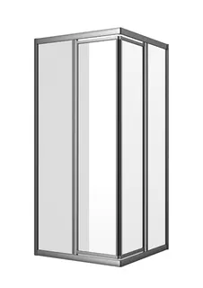 sanibel 1001-Eckdusche 2-teilig Pendel- tür 800x800x1850mm silber/Aquaperl