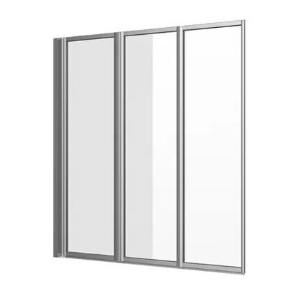 sanibel 1001-Faltwand 3-teilig 1400x1400mm silber/Echtglas