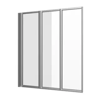 sanibel 1001-Faltwand 3-teilig 1400x1400mm silber/Echtglas