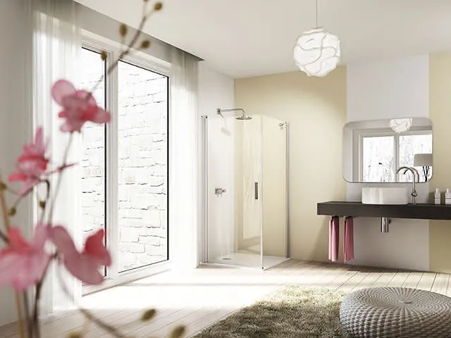 Hüppe Design elegance Schwingtür 1000x1900mm 8E0603 087 321 silber/klar