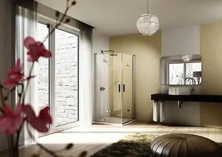Hüppe Design elegance Schwingfalttür li. 800x1900mm 8E0803 087 321 silber/klar