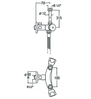 KWC Wandbatterie Brause Niederdruck 3/8, ganzchrom – Bild 3