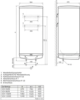 Vaillant VEH 120/8-7 ZWEIKREIS-Wandspeicher eloSTOR exclusive – Bild 2