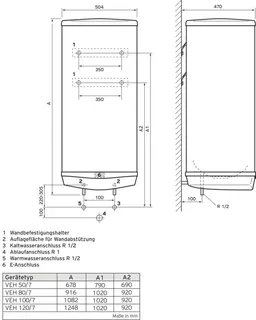 Vaillant VEH 80/7-3 ZWEIKREIS-Wandspeicher eloSTOR pro – Bild 2