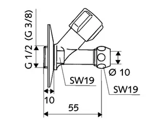 SCHELL Schrägsitzventil COMFORT kurze Bauform, KIWA, 3/8", chrom – Bild 3