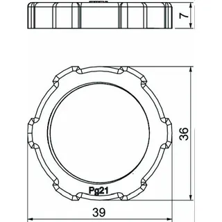 OBO Gegenmutter 116 VDE PG21 lichtgrau – Bild 2