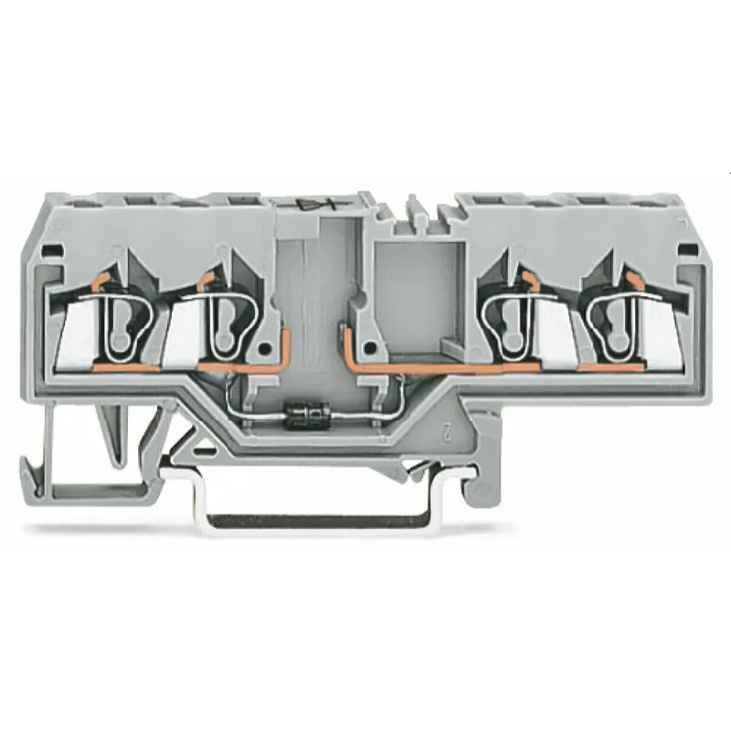 WAGO Bauelementklemme 4 Leiter mit Diode 1N4007 grau 280-655/281-411