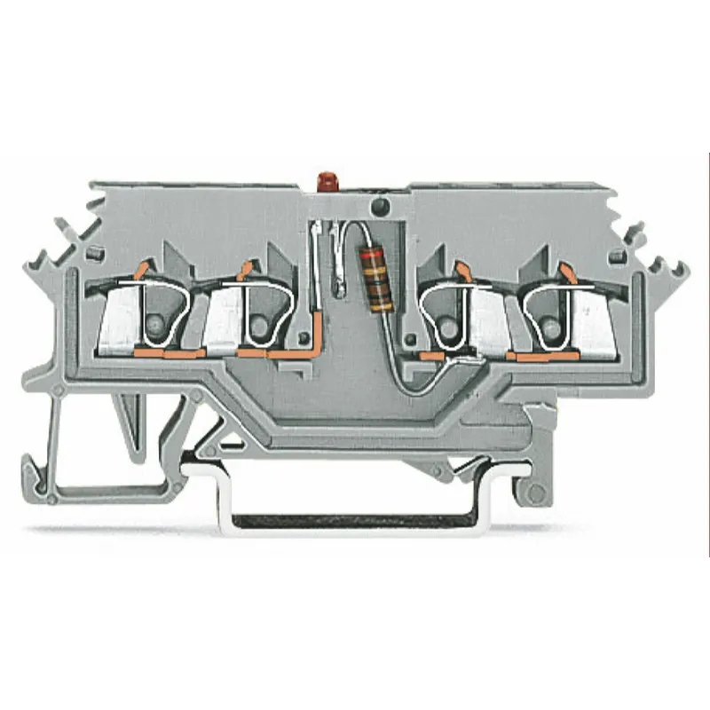 WAGO Bauelementklemme 4 Leiter LED rot grau 279-624/281-434