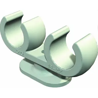 OBO Sockel-Klemmschelle 2962 2X10 lichtgrau 2fach 10mm