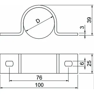OBO Befestigungsschelle 823 40mm zweilappig – Bild 2