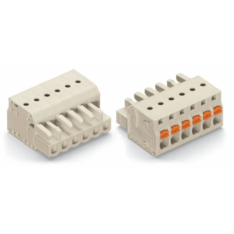 WAGO 1-Leiter-Federleiste Drücker Push-in CAGE CLAMP® lichtgrau 2721-103/026-000