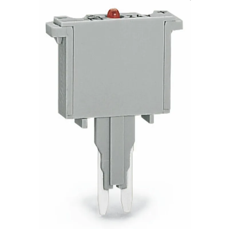 WAGO Sicherungsstecker mit eingelöteter Miniatursicherung mit Leuchtanzeige grau 280-856/281-413