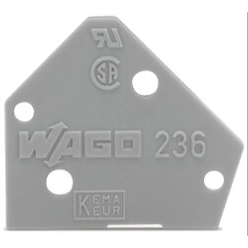 WAGO Abschlussplatte 1 mm dick anrastbar grau 236-100