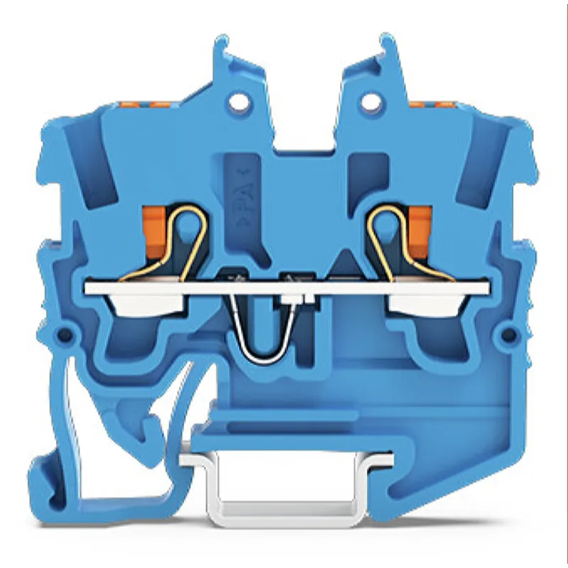 WAGO 2-Leiter-Mini-Durchgangsklemme mit Drücker 1 mm? blau 2250-1204