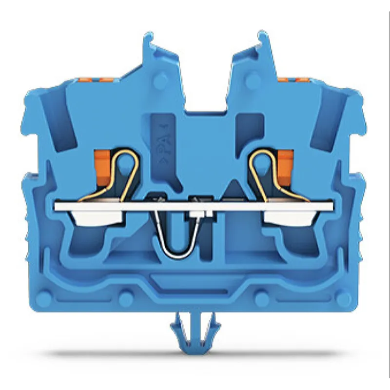 WAGO 2-Leiter-Mini-Durchgangsklemme mit Drücker 1 mm? blau 2250-314
