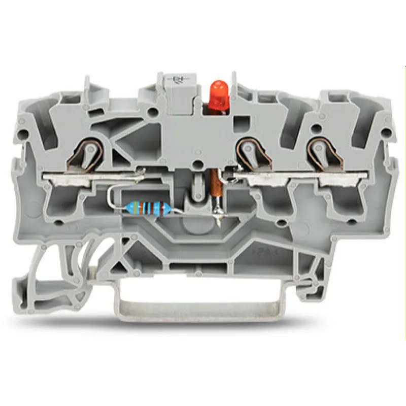WAGO Bauelementklemme 3 Leiter LED rot grau 2002-1321/1000-413