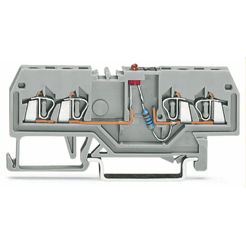 WAGO Bauelementklemme 4 Leiter LED rot grau 279-809/281-413