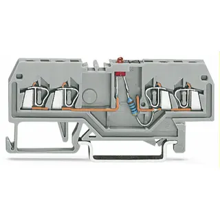 WAGO Bauelementklemme 4 Leiter LED rot grau 279-809/281-413